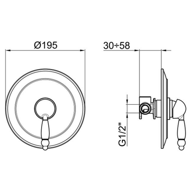 Смеситель для душа встраиваемый Webert Dorian DO880101015, хром