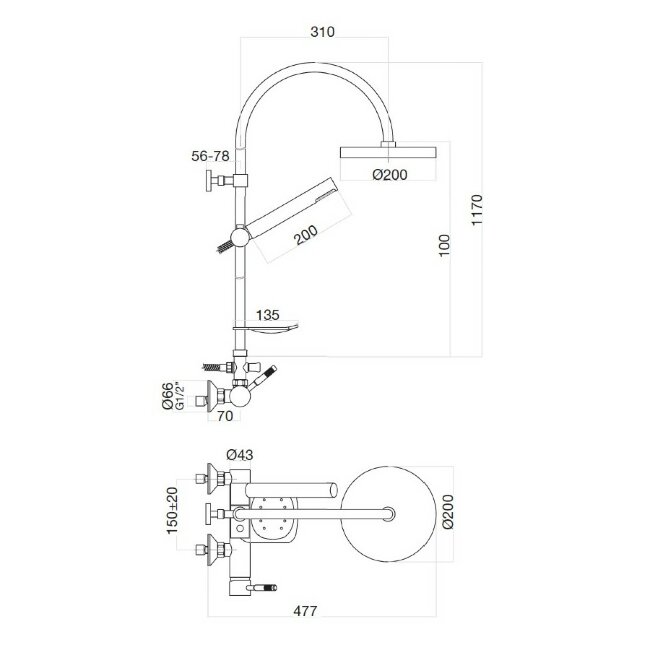 Душевая система Webert Rimini RI870105740, белый