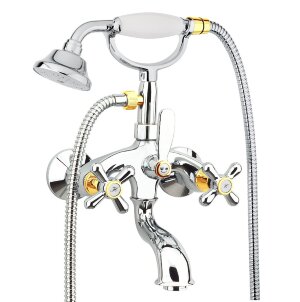 Смеситель для ванны Webert Armony AM720201017, хром/золото