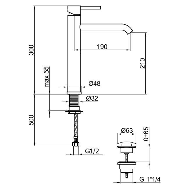 Смеситель для раковины Webert Elio EL830402345 никель