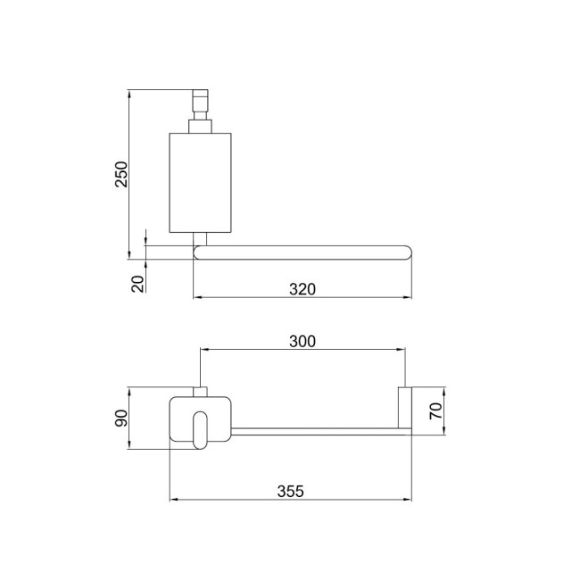 Полотенцедержатель с дозатором жидкого мыла Webert Living LV501501015, хром