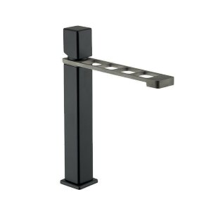 Смеситель для раковины Webert ONE-X OX830402441. черный/сталь