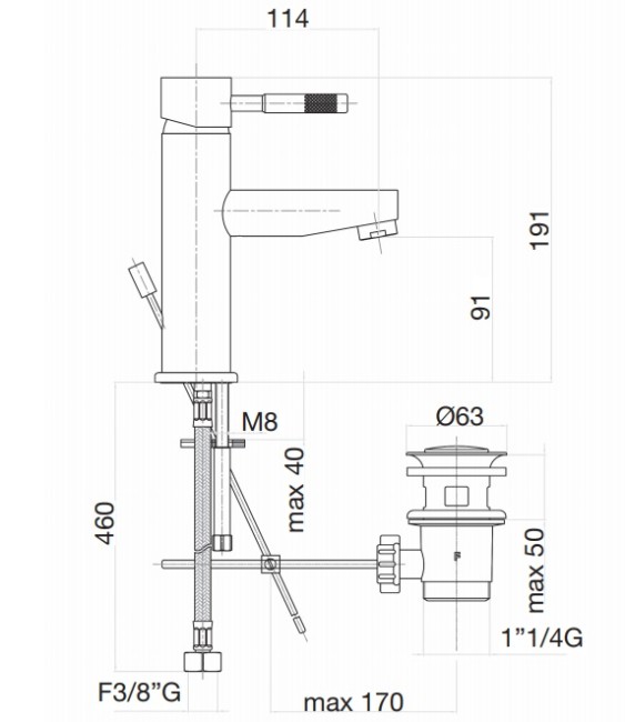 Смеситель для раковины Webert Rimini RI830102740. белый Смеситель для раковины Webert Rimini RI830102740. белый