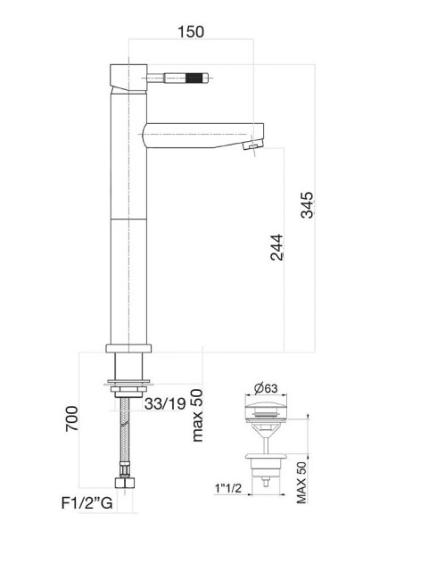 Смеситель для раковины Webert Rimini RI830402740. белый