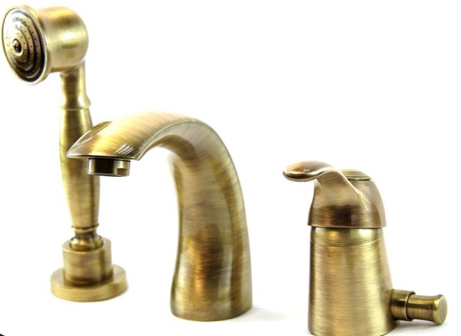 Смеситель на борт ванны Webert Aurora AU850701065, бронза