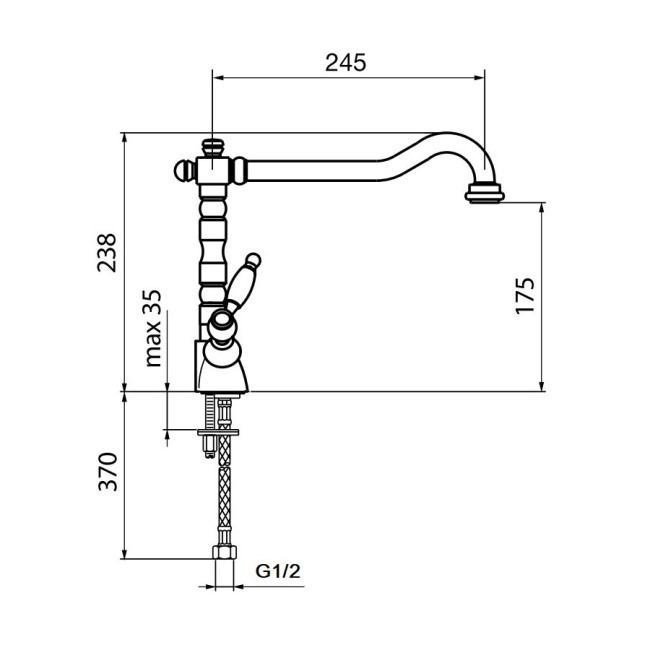 Смеситель для кухни Webert Dorian DO780102015, хром