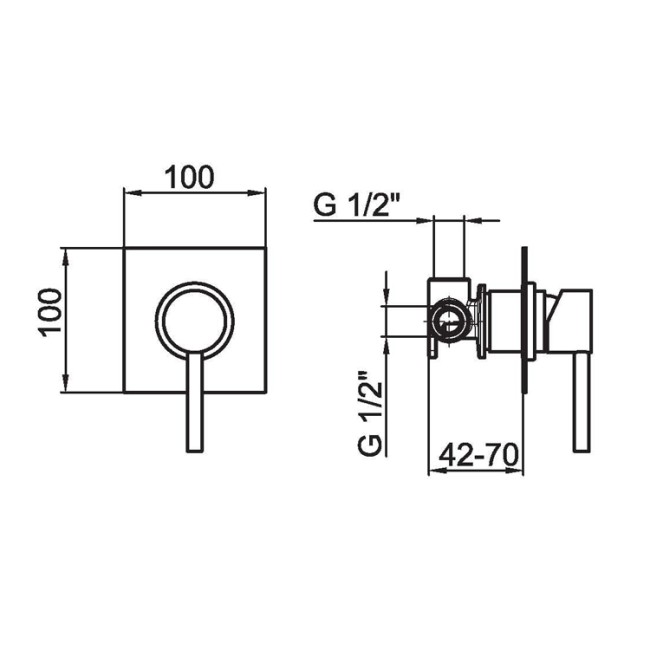 Смеситель для душа встраиваемый Webert Elio EL880101560, черный