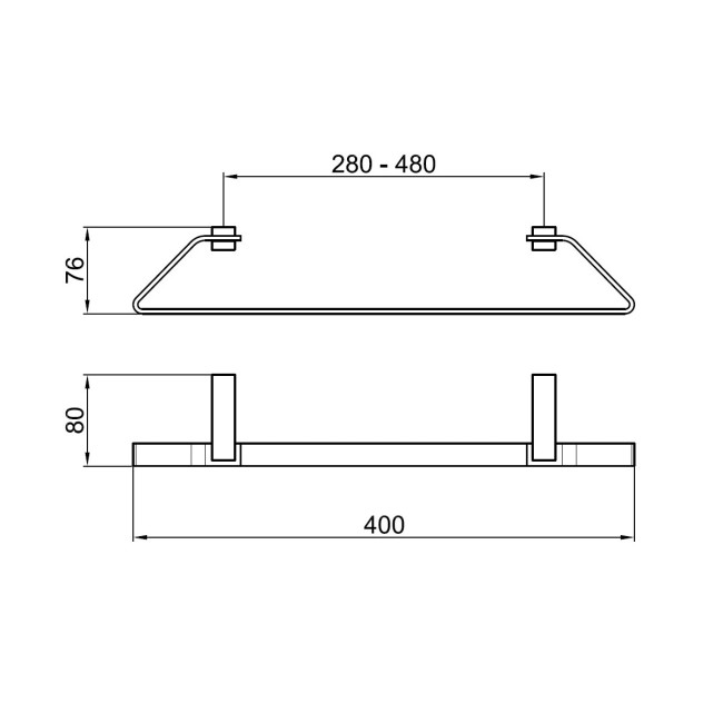 Полотенцедержатель Webert Wolo WO500501015, хром
