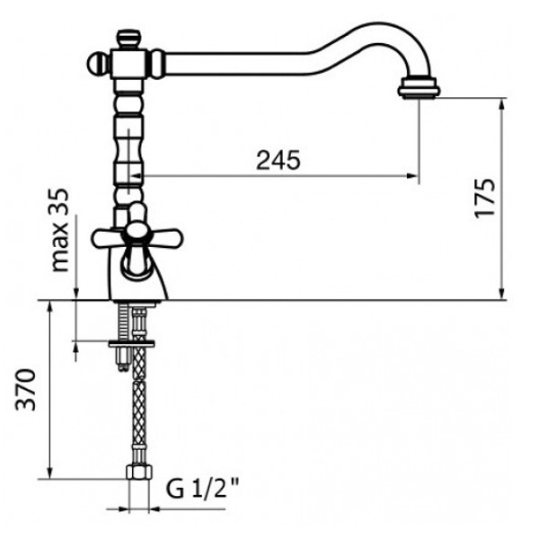 Смеситель для раковины Webert Armony AM700302017. хром/золото