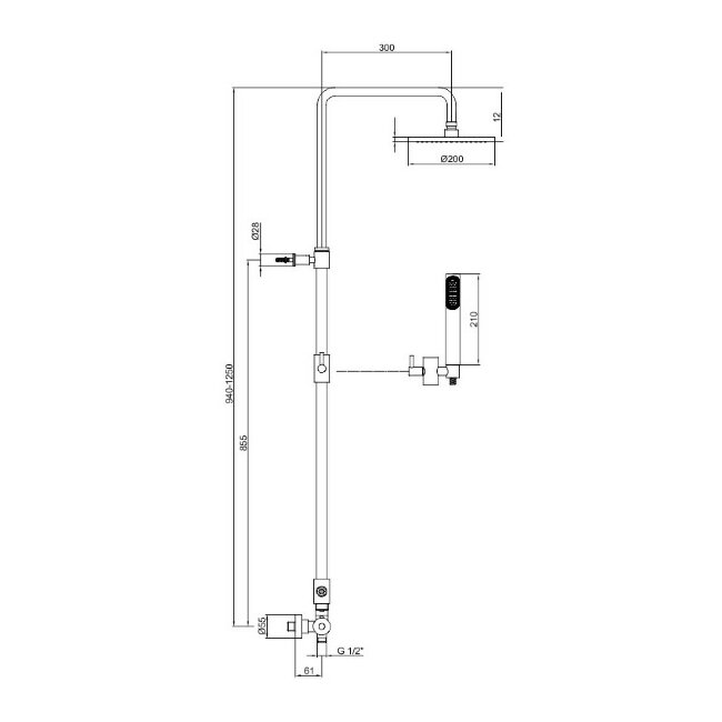 Душевая система Webert Elio EL870105015PVC, хром