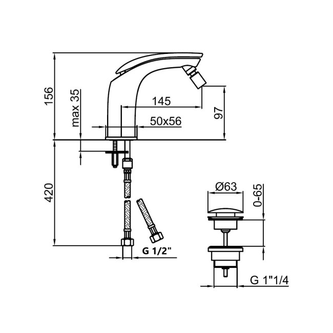 Смеситель для биде Webert Aria AI840102015, хром