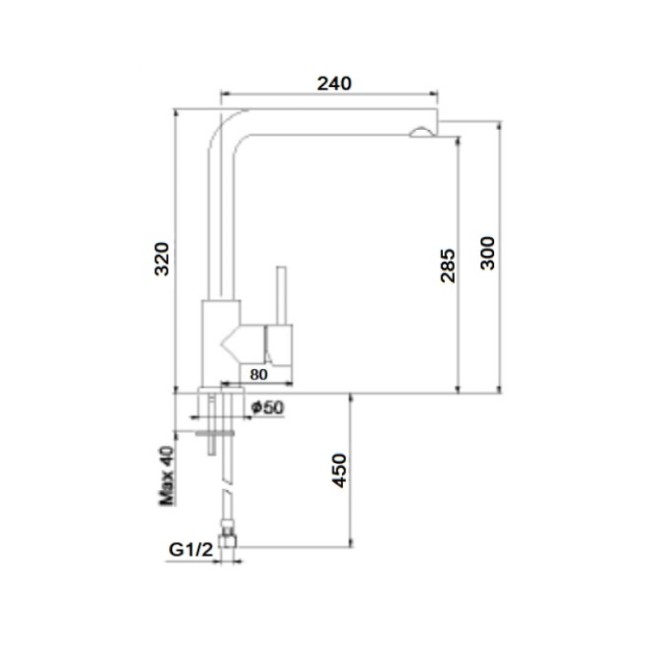 Смеситель для кухни Webert London LO940302015, хром