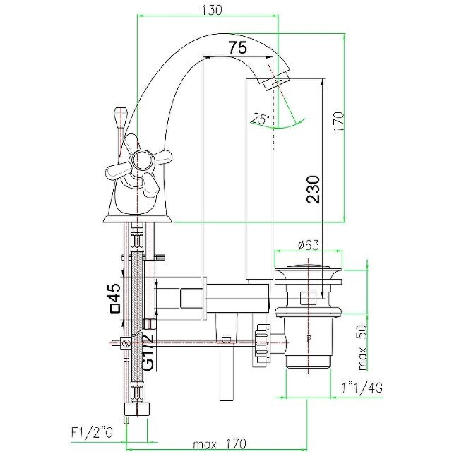 Смеситель для раковины Webert Armony AM700102015. хром Смеситель для раковины Webert Armony AM700102015. хром