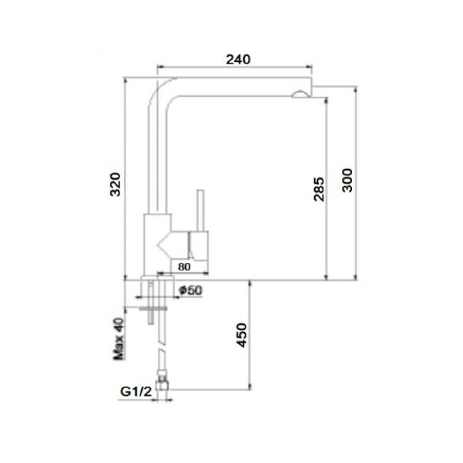 Смеситель для кухни Webert London LO940302560, черный