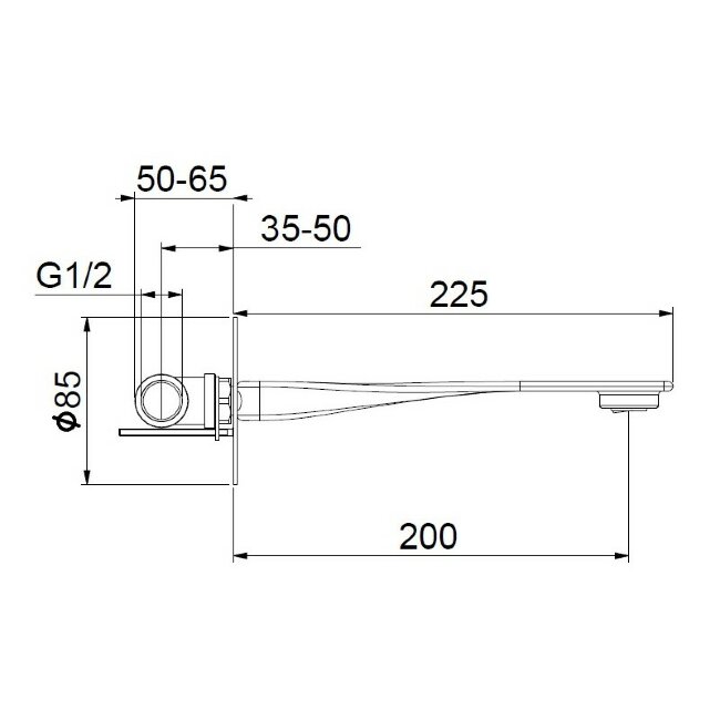 Излив Webert One-B AC1039015, хром