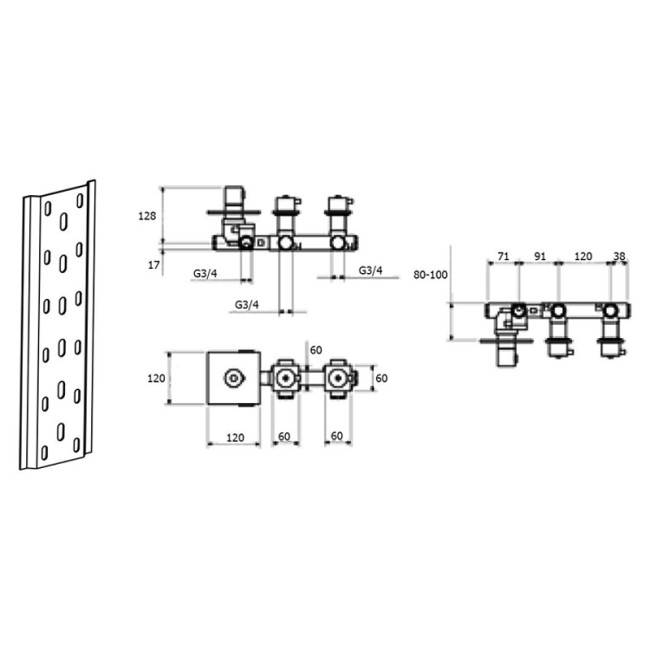 Смеситель для душа встраиваемый с термостатом Webert Elio EL971402345, никель