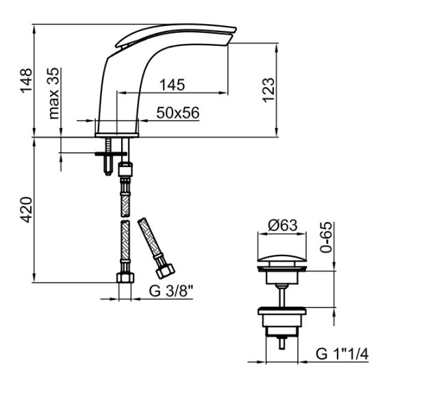 Смеситель для раковины Webert Aria AI832001844. белый