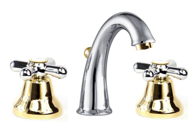 Смеситель для раковины Webert Armony AM750101017. хром/золото