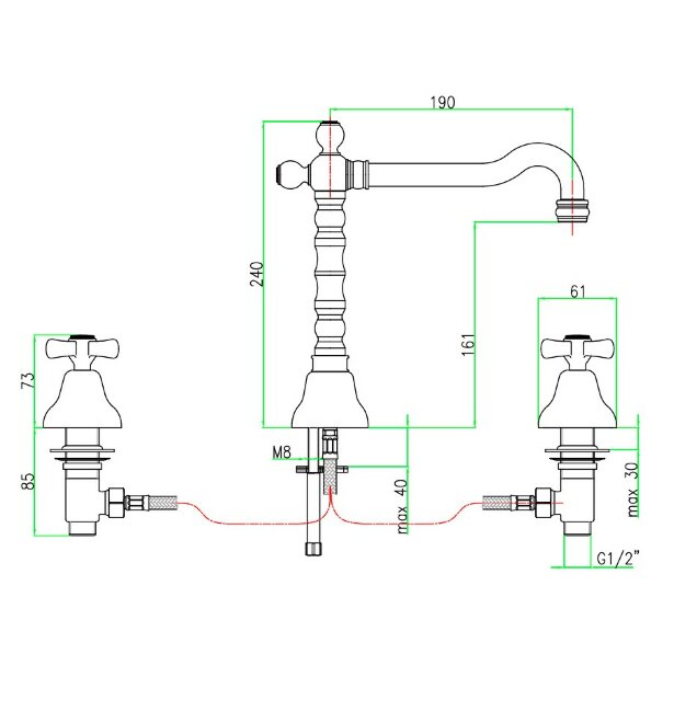 Смеситель для раковины Webert Armony AM750202010. золото