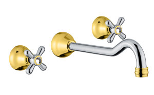 Смеситель для раковины Webert Armony AM750404017. хром/золото