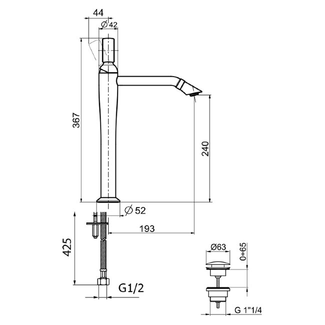 Смеситель для раковины Webert Opera OA830402980. розовое золото