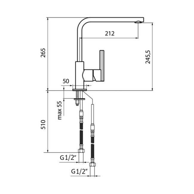Смеситель для кухни Webert Keo KE920302015, хром Смеситель для кухни Webert Keo KE920302015, хром