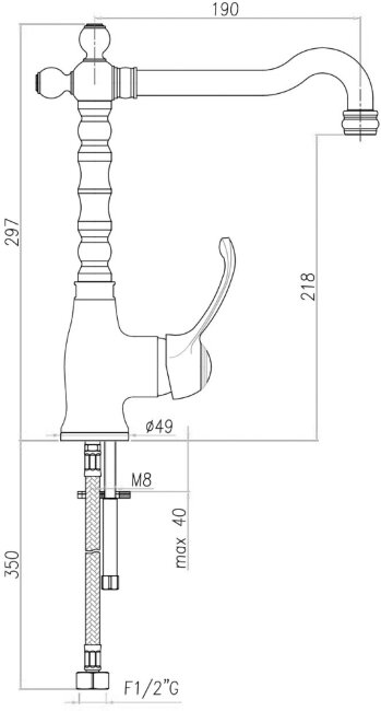 Смеситель для раковины Webert Aurora AU831802015. хром Смеситель для раковины Webert Aurora AU831802015. хром