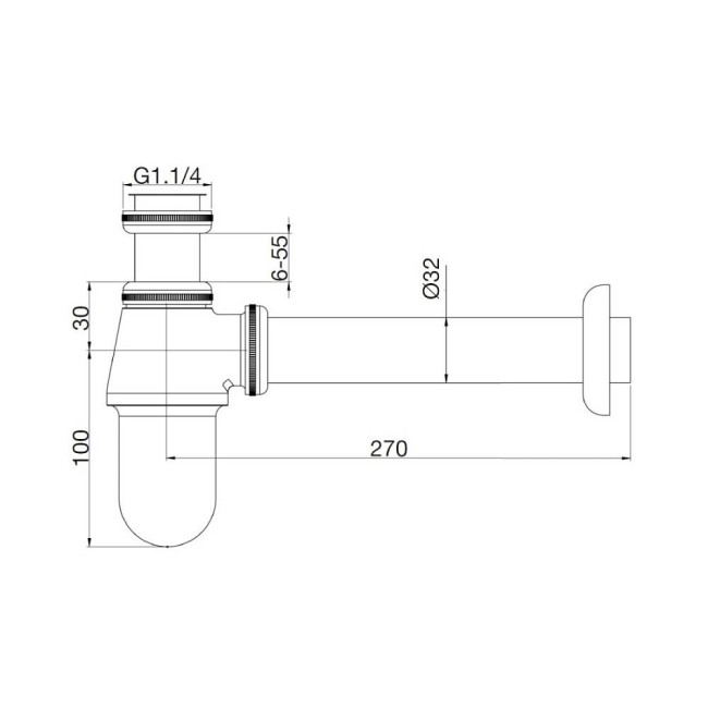 Сифон для раковины Webert AC0021015 хром