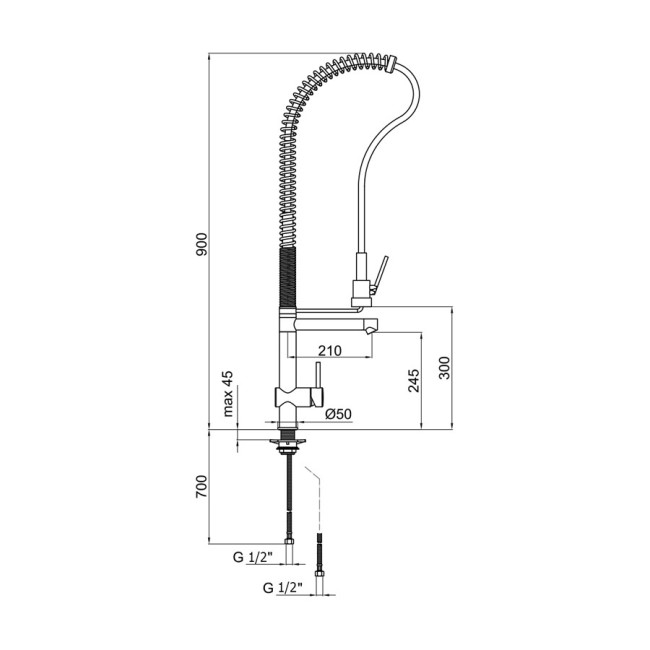 Смеситель для кухни Webert Springy SN921402015, хром Смеситель для кухни Webert Springy SN921402015, хром