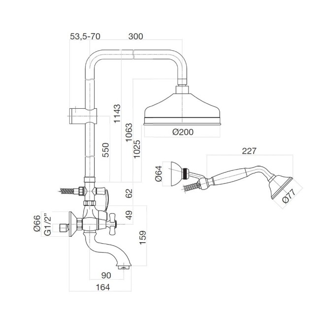 Душевая система Webert Armony AM721208065, бронза