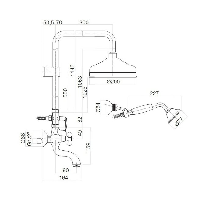 Душевая система Webert Armony AM721208010, золото