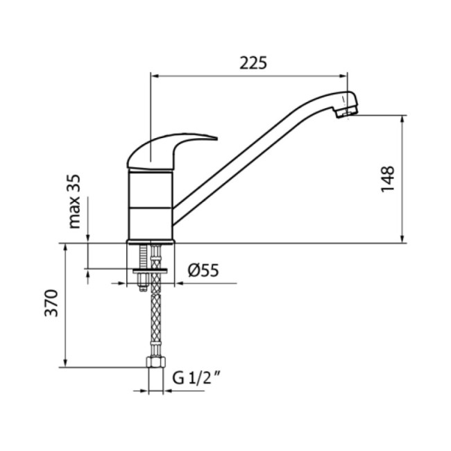 Смеситель для кухни Webert Sax SX920102015, хром