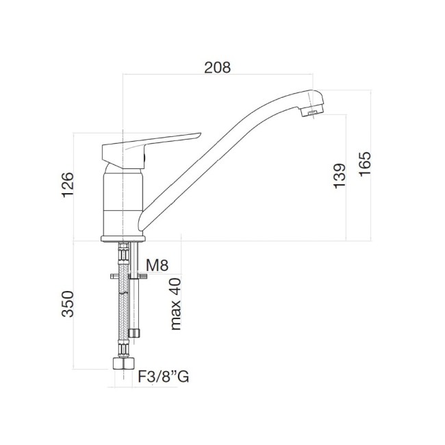 Смеситель для кухни Webert Sax Evolution SE920102740,  белый