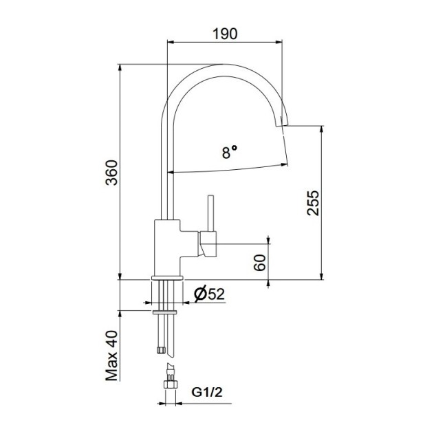 Смеситель для кухни Webert Praga PR920302015, хром
