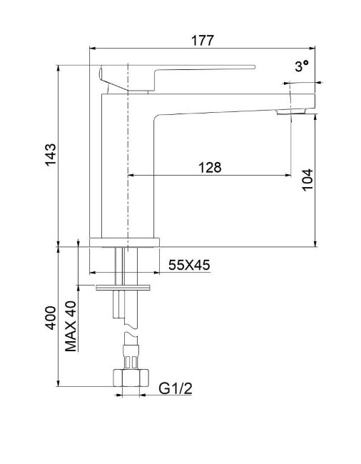 Смеситель для раковины Webert Pegaso PE830102794SSE. золото матовое
