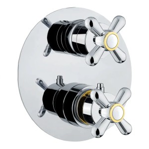 Смеситель для душа встраиваемый с термостатом Webert Armony AM970903017, хром/золото