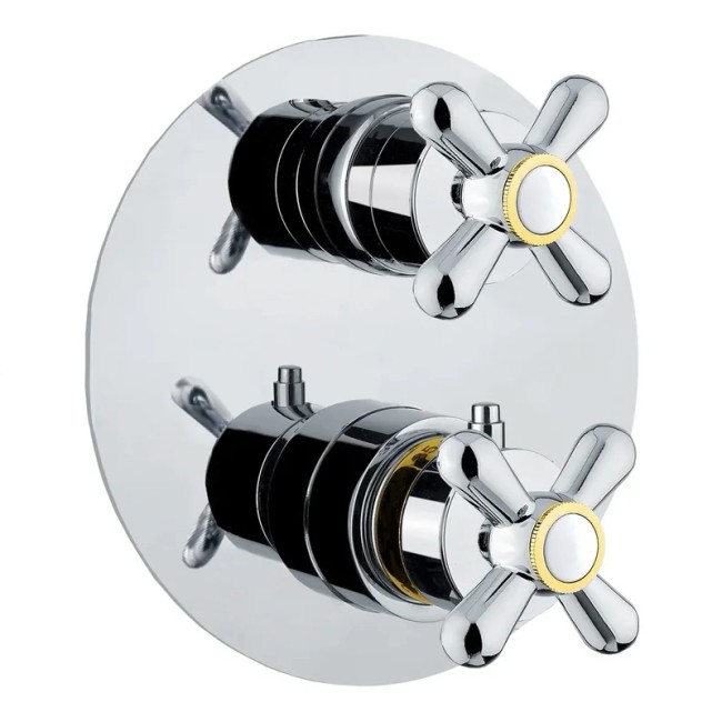 Смеситель для душа встраиваемый с термостатом Webert Armony AM970903017, хром/золото