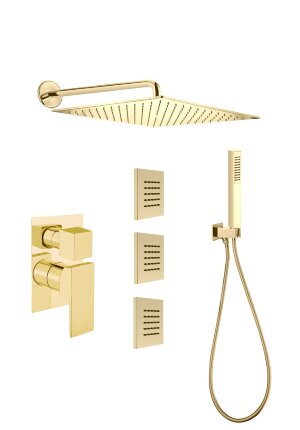 Душевая система встраиваемая Webert Pegaso PE890104794, матовое золото