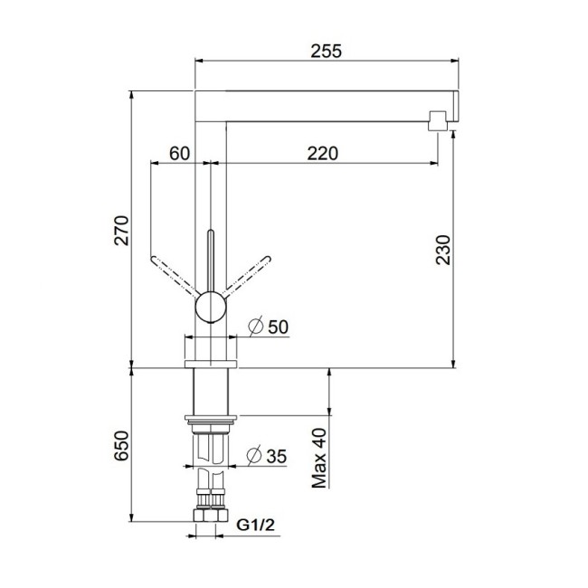 Смеситель для кухни Webert Spirit SO920302564, черный/хром