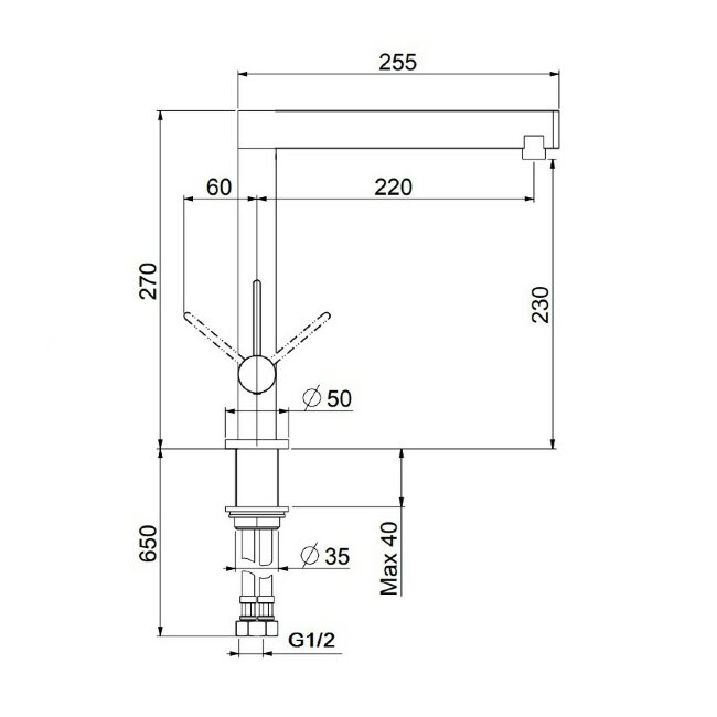 Смеситель для кухни Webert Spirit SO920302723, черный/золото