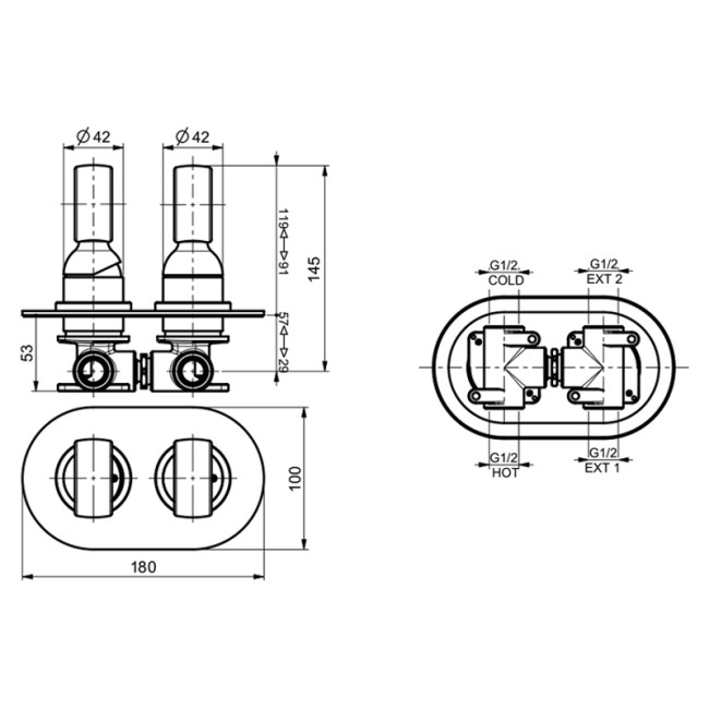 Смеситель для душа встраиваемый Webert Opera OA860101980, розовое золото